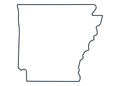 Map of the state of Arkansas.